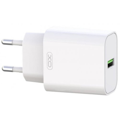 Мережевий зарядний пристрій XO L103 Q.C 3.0 3A 1USB White, Білий