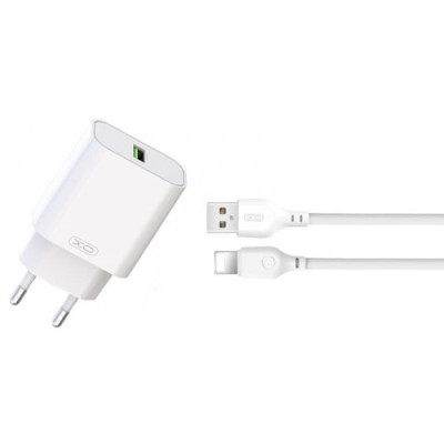 Сетевое зарядное устройство XO L103 Lightning 1USB 18W 3A Whith, Белый