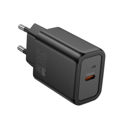Мережевий зарядний пристрій Hoco N62 PD (30W) Black, Чорний