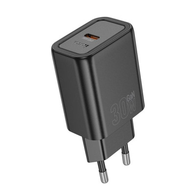 Мережевий зарядний пристрій Hoco N62 PD (30W) Black, Чорний