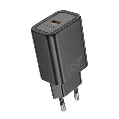 Мережевий зарядний пристрій Hoco N62 PD (30W) Black, Чорний