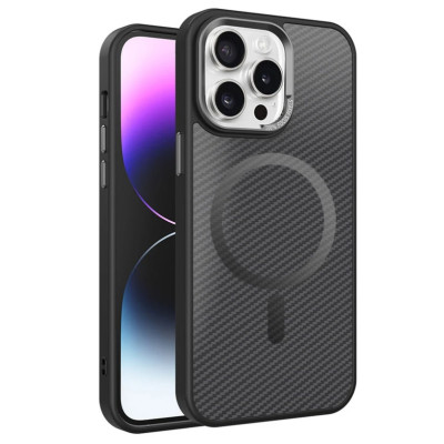 Чехол Накладка Carbon Mirage MagSafe iPhone 16 Pro Черная