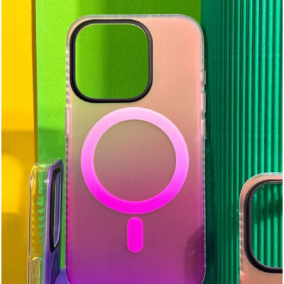 Чохол накладка WAVE Matte Gradient MagSafe iPhone 15 Pro Max Рожева/Фіолетова