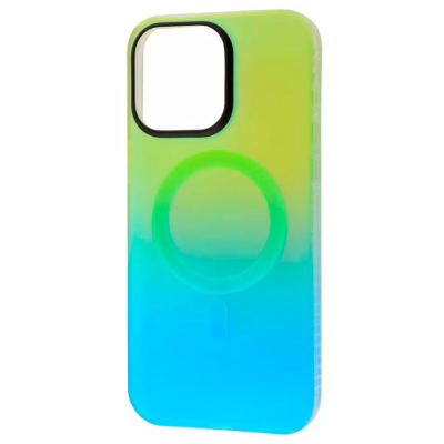 Накладка WAVE Matte Gradient MagSafe iPhone 15 Pro Max Зелена/Блакитна