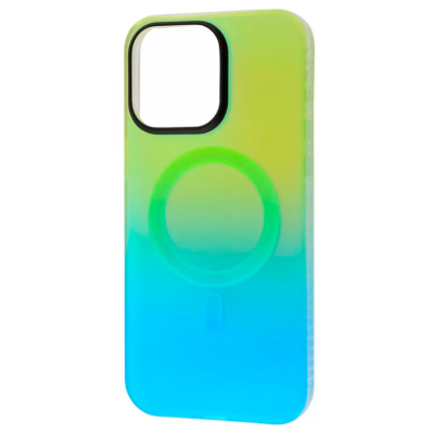 Чехол накладка WAVE Matte Gradient MagSafe iPhone 15 Pro Max Зеленая/Голубая