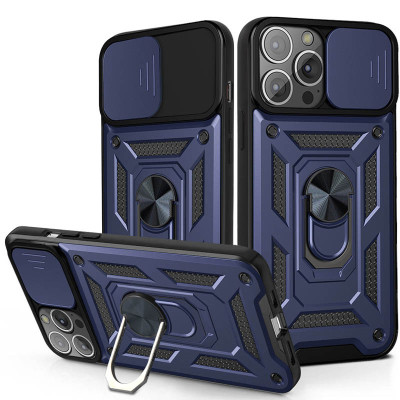 Чехол накладка Serge Ring Camshield IPhone 12/12 Pro Синяя