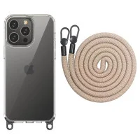 Чохол Накладка Transparent with Straps iPhone 12/12 Pro Бежевий (Clay) Чохол Накладка Transparent with Straps iPhone 12/12 Pro Бежевий (Clay)
