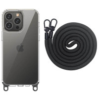 Чехол Накладка Transparent with Straps iPhone 12/12 Pro Черная Чехол Накладка Transparent with Straps iPhone 12/12 Pro Черная