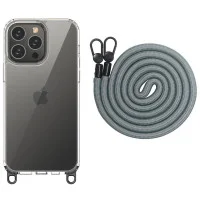 Чохол Накладка Transparent with Straps iPhone 12/12 Pro Темно-сіра (Fog) Чохол Накладка Transparent with Straps iPhone 12/12 Pro Темно-сіра (Fog)