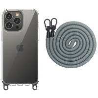 Чехол Накладка Transparent with Straps iPhone 12/12 Pro Темно-серая (Fog) Чехол Накладка Transparent with Straps iPhone 12/12 Pro Темно-серая (Fog)
