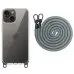 Чехол Накладка Transparent with Straps iPhone 13/ iPhone 14 Тёмно-серая