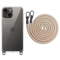 Чохол Накладка Transparent with Straps iPhone 13/ iPhone 14 Бежева (Clay) Чохол Накладка Transparent with Straps iPhone 13/ iPhone 14 Бежева (Clay)