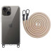 Чехол Накладка Transparent with Straps iPhone 13/ iPhone 14 Бежевая (Clay)