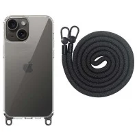 Чохол Накладка Transparent with Straps iPhone 13/ iPhone 14 Чорна Чохол Накладка Transparent with Straps iPhone 13/ iPhone 14 Чорна