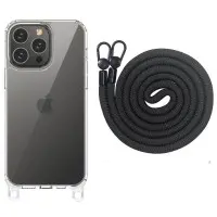 Чехол Накладка Transparent with Straps iPhone 14 Pro Max Черная