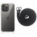 Чехол Накладка Transparent with Straps iPhone 14 Pro Max Черная