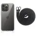 Чехол Накладка Transparent with Straps iPhone 14 Pro Max Черная