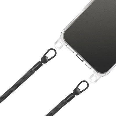 Чехол Накладка Transparent with Straps iPhone 14 Pro Max Черная