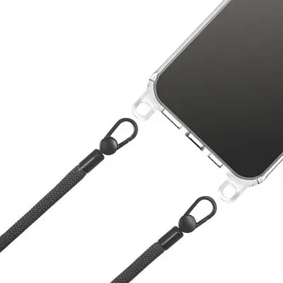 Чехол Накладка Transparent with Straps iPhone 14 Pro Max Черная