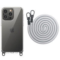 Чехол Накладка Transparent with Straps iPhone 14 Pro Max Светло-серая (Grey) Чехол Накладка Transparent with Straps iPhone 14 Pro Max Светло-серая (Grey)