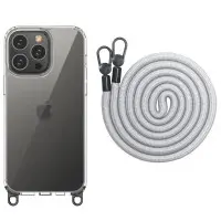 Чехол Накладка Transparent with Straps iPhone 14 Pro Max Светло-серая (Grey)