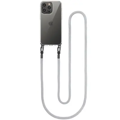 Чехол Накладка Transparent with Straps iPhone 14 Pro Max Светло-серая (Grey)
