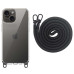 Чехол Накладка Transparent with Straps iPhone 15 Черная