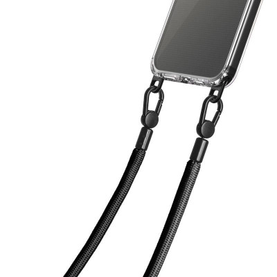 Чехол Накладка Transparent with Straps iPhone 15 Черная