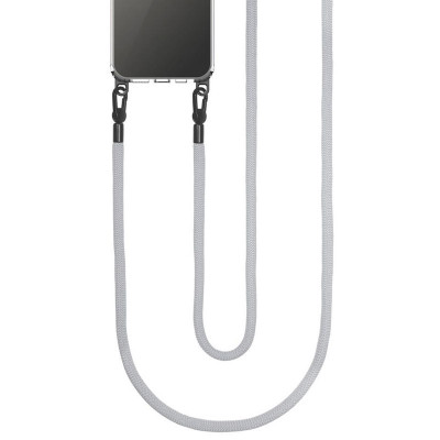Чехол Накладка Transparent with Straps iPhone 15 Светло-серая (Grey)