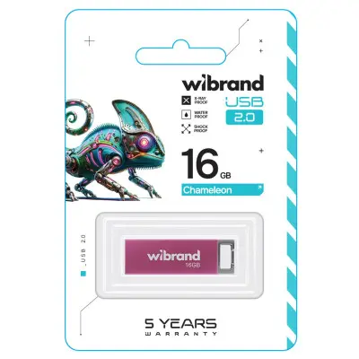 Флеш пам'ять USB 16Gb Wibrand Chameleon USB 2.0 Рожева