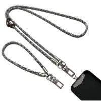 Шнурок для смартфона (набір) 120+35 cm Чорно/білий візерунок