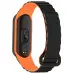 Ремешок Dual-color Magnetic Mi Band 3/4/5/6/7 Черный/Оранжевый