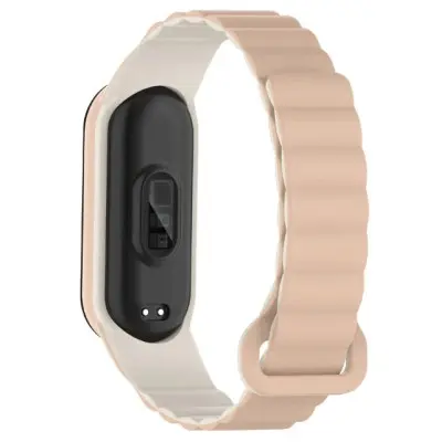 Ремешок Dual-color Magnetic Mi Band 3/4/5/6/7 Бежевый/Белый Ремешок Dual-color Magnetic Mi Band 3/4/5/6/7 Бежевый/Белый