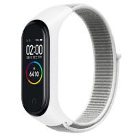 Ремешок Нейлон Mi Band 3/4/5/6/7 Белый