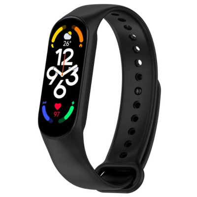 Ремешок Силикон Mi Band 3/4/5/6/7 Черный