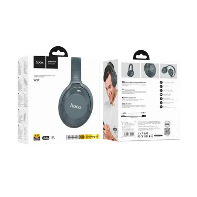 Беспроводные полноразмерные наушники Hoco W37 Bluetooth Headphones Stereo Smoky Blue, синие (уценка дефект упаковки)