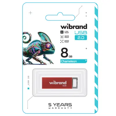 Флеш память USB 8Gb Wibrand Chameleon USB 2.0 Красная
