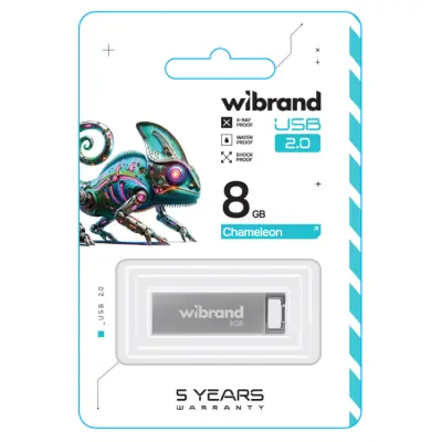 Флеш пам'ять USB 8Gb Wibrand Chameleon USB 2.0 Срібна