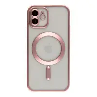 Чехол Накладка Metal Matte MagSafe iPhone 11 Розовая
