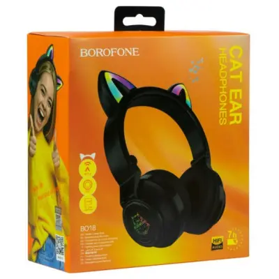 Беспроводные наушники Borofone BO18 Cat Черные Беспроводные наушники Borofone BO18 Cat Черные