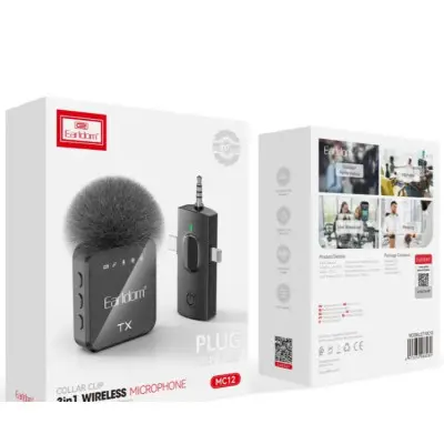 Бездротовий петличний мікрофон Earldom ET-MC12 Чорний