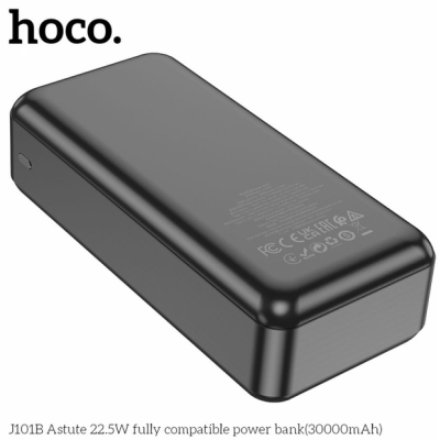 Універсальна мобільна батарея Повербанк Hoco J101B PD+QC 3.0 22.5W 30000mAh Чорний