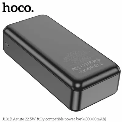 Универсальная мобильная батарея Повербанк Hoco J101B PD+QC 3.0 22.5W 30000mAh Чёрный