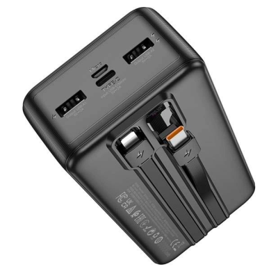 Універсальна мобільна батарея Повербанк Hoco J118B Speed energy with cable 30000mAh Чорний