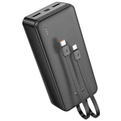 Універсальна мобільна батарея Повербанк Hoco J118B Speed energy with cable 30000mAh Чорний