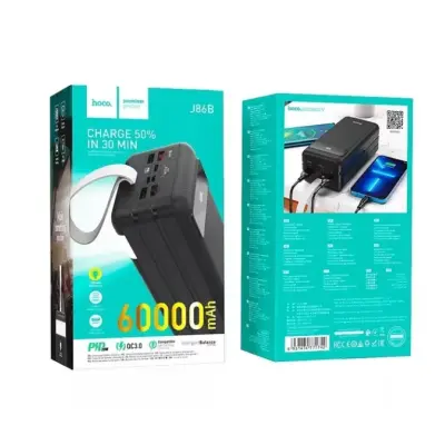 Универсальная мобильная батарея Повербанк Hoco J86B 22.5W 60000mAh Чёрный Универсальная мобильная батарея Повербанк Hoco J86B 22.5W 60000mAh Чёрный
