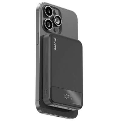 Универсальная мобильная батарея Повербанк Proove Hoodman Magnetic 10000mAh 20W Черный