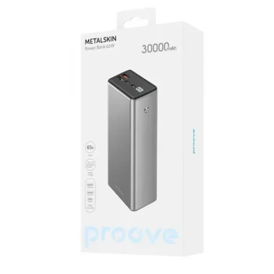 Универсальная мобильная батарея Повербанк Proove Metalskin 30000mAh 65W Серый