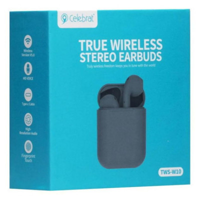Bluetooth-навушники гарнітура Celebrat TWS-W10 White, білий