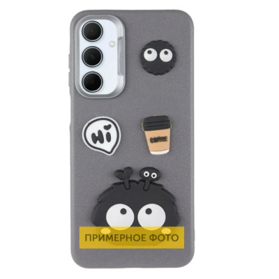 Чехол накладка Leather Toys Xiaomi Redmi 14C/ Poco C75 Monster Серая